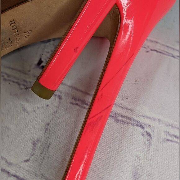 Ann Taylor Cherie Peep Toe Platform Heels Pumps - Caliente Coral - Picture 8 of 10